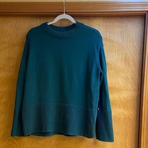 GAP Women's Forest Green 100% Cotton Crew Neck Sweater